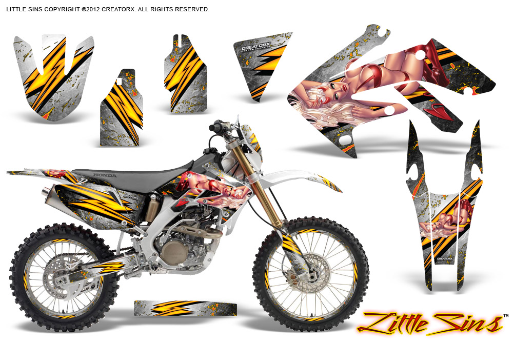 Honda CRF 250X 04-12 Graphics Kit Little Sins White NP Rims